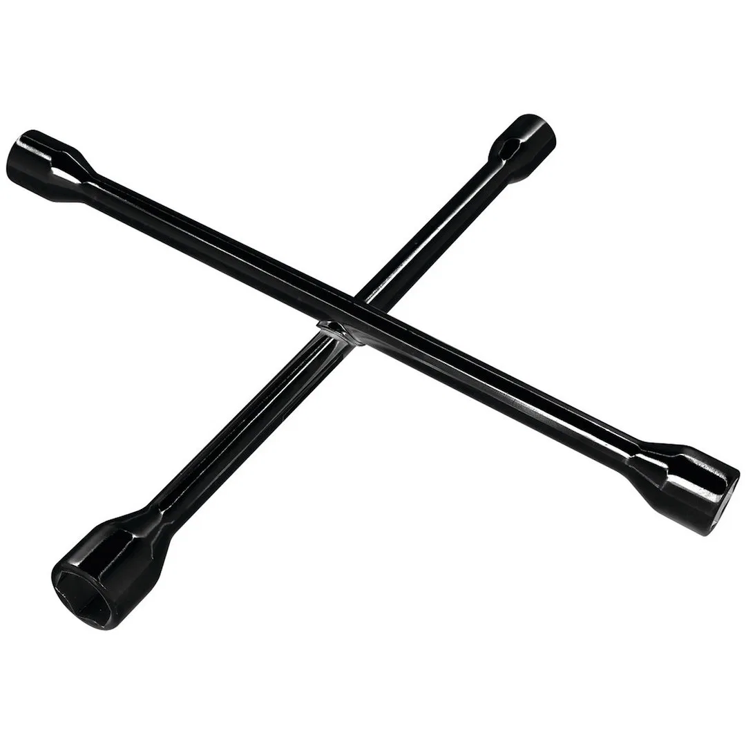 W2 – PERFORM TOOL Lug Nut Wrench, 4 Way Wrench Black Steel Single 3/4 Inch/ 13/16 Inch/ 7/8 Inch/ 17 Millimeter/ 19 M...